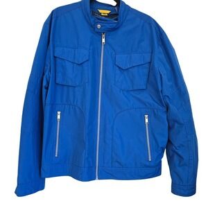 Marc New York Andrew Marc Royal‎ Blue Moto Style Jacket Mens XXL